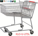 चीन 275L अमेरिकी किराने की दुकान शॉपिंग आधार ग्रिड के साथ ट्रॉली / धातु सुपरमार्केट गाड़ियां कंपनी