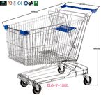 Asian Style 180liter Steel Wire Shopping Trolleys with swivel casters