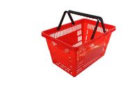सुपरमार्केट खुदरा प्लास्टिक के शॉपिंग बास्केट में लाल / हाथ पकड़ा शॉपिंग बास्केट