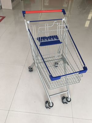 चीन सुरक्षा एंटी-यूवी प्लास्टिक पार्ट्स के साथ धातु व्हील वाले सुपरमार्केट शॉपिंग कार्ट फैक्टरी